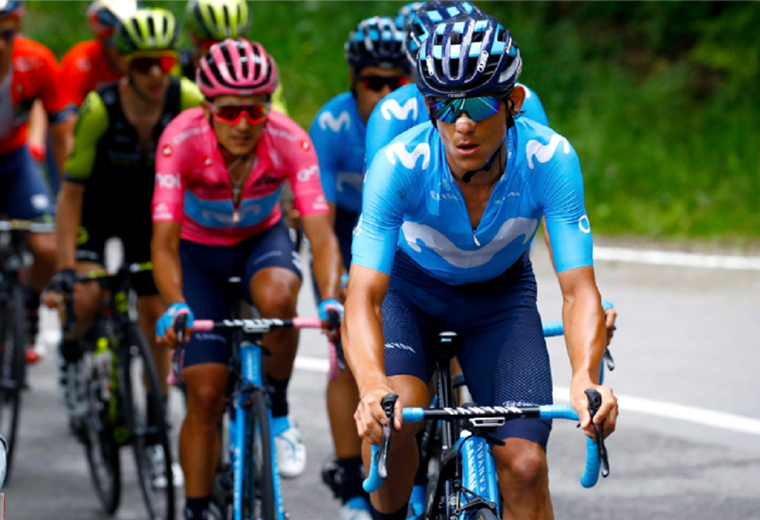Andrey Amador acompaña a su compañero Carapaz en el Giro de Italia | MOVISTAR TEAM