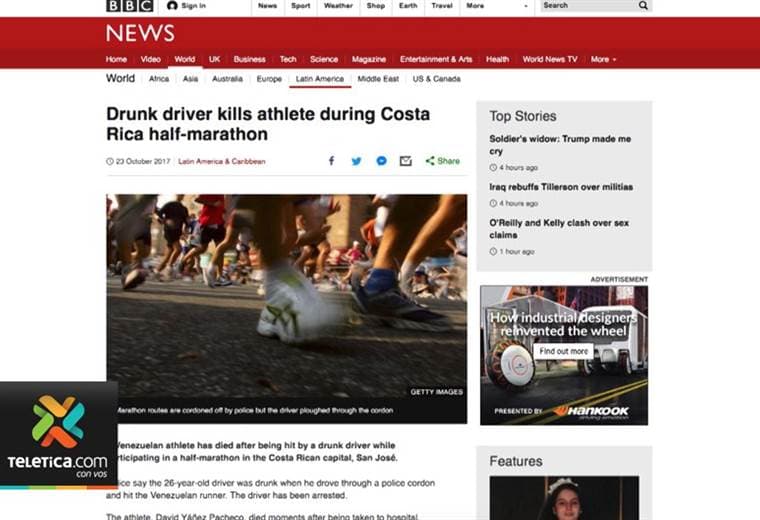 Medios internacionales hicieron eco sobre muerte de atleta en Costa Rica