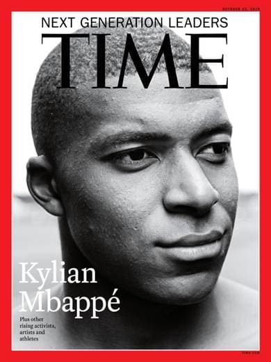 Mbappé en primera página de edición internacional de revista Time