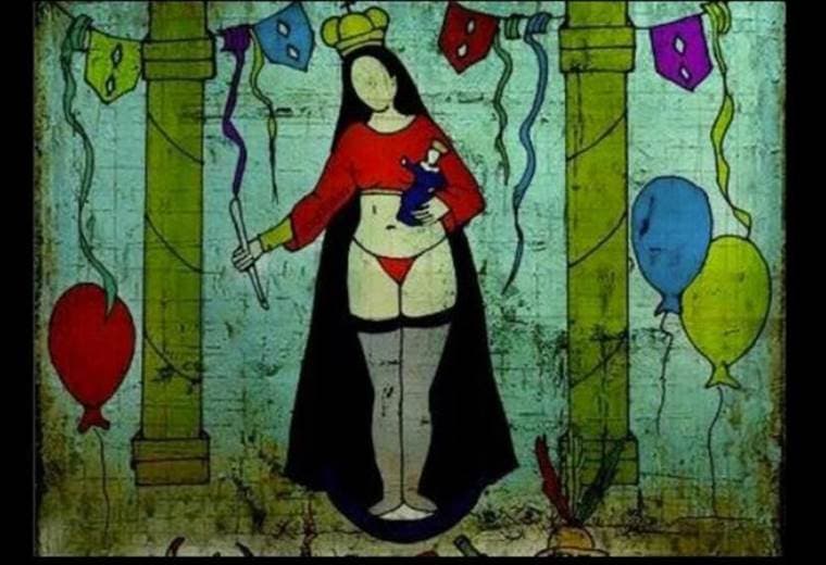 Pintura de virgen católica en ropa interior provoca enojo en Bolivia