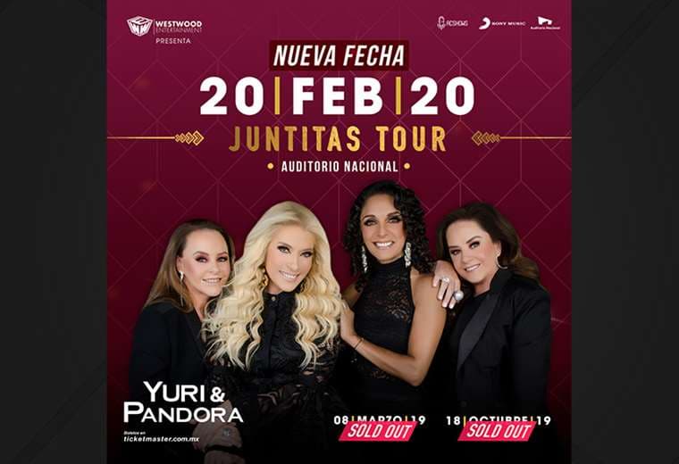 Yuri, Pandora y Natalia Jiménez se unen en concierto el próximo 15 de febrero