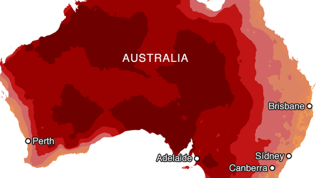 Australia: mapas muestran alcance de las temperaturas récord que se están registrando en el país