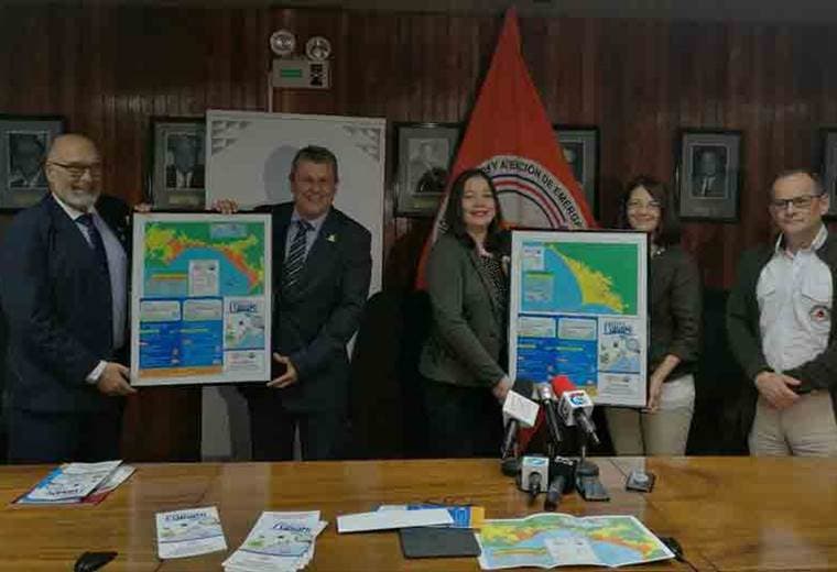 CNE presentó mapas de evacuación de 34 playas costarricenses en caso de tsunami