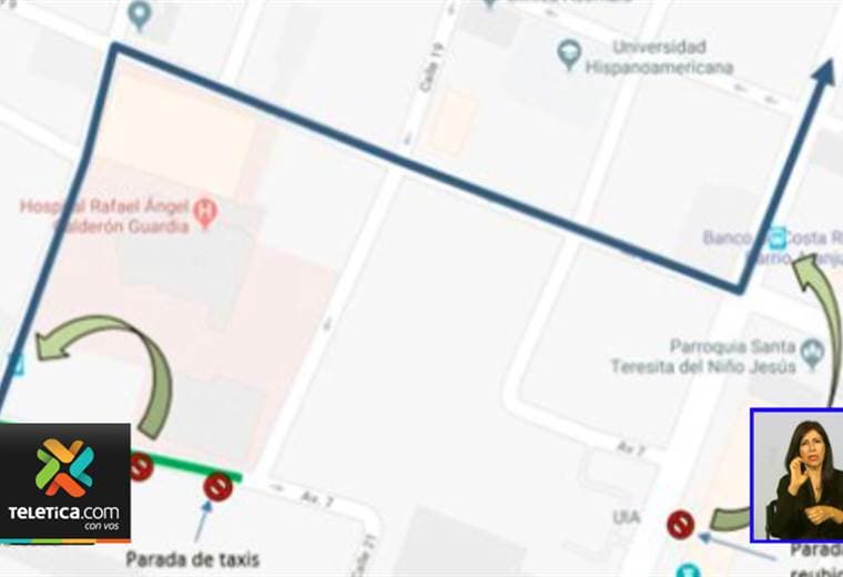 A partir de este lunes cambian la ruta y paradas de buses que pasan por el Hospital Calderón Guardia