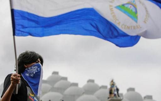Manifestantes en Nicaragua. Foto AFP