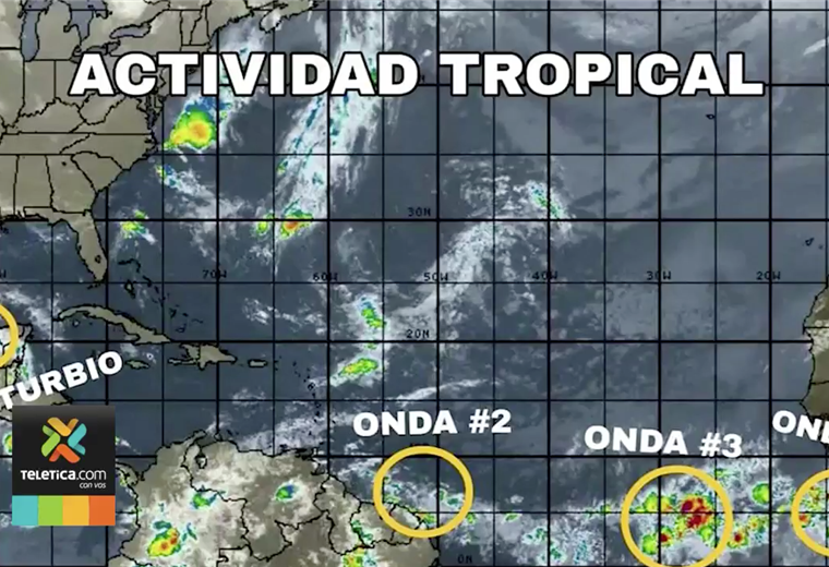 IMN monitorea 3 ondas tropicales en el Caribe para tener claro si podrían afectar al país