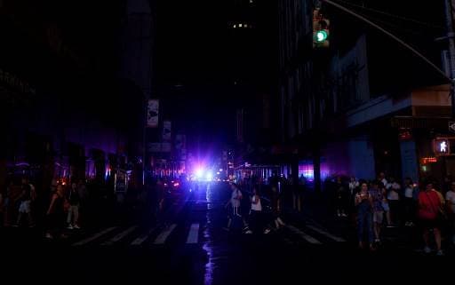 Apagón en Manhattan. Foto AFP