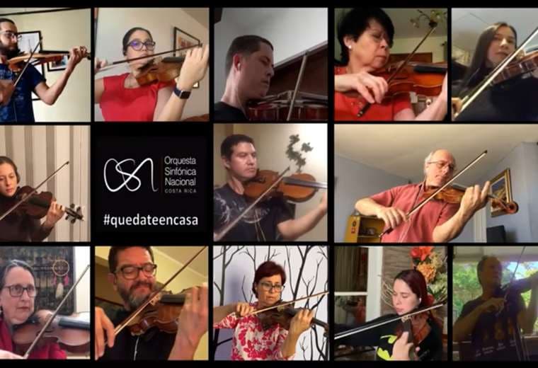 Integrantes de la Orquesta Sinfónica Nacional interpretan 'Soy tico' sin salir de casa
