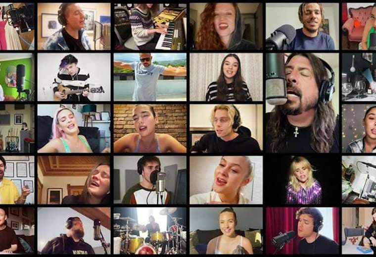 Chris Martin, Dua Lipa y otros artistas cantan desde su casa junto a Foo Fighters