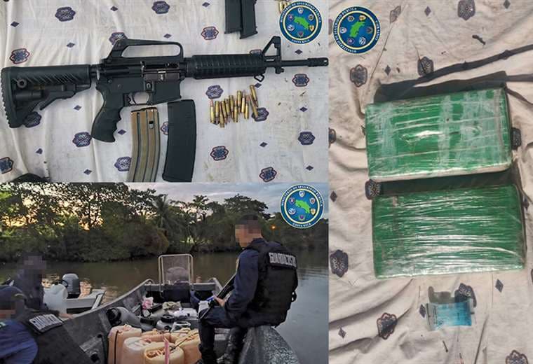 Limón: capturan lancha con fusiles de asalto y cocaína