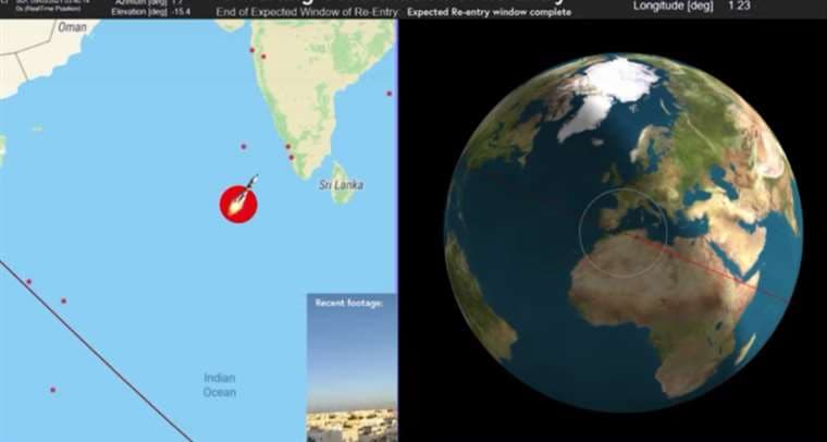 Cohete chino cayó en el océano Índico