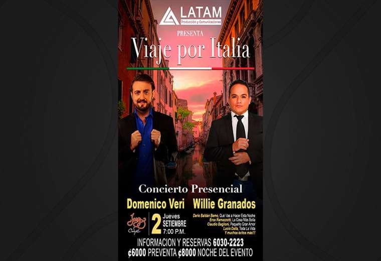 Willie Granados y Doménico Veri subirán juntos al escenario