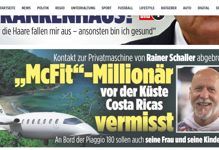 Accidente de avión en el que viajaba Rainer Schaller ya es noticia a nivel mundial