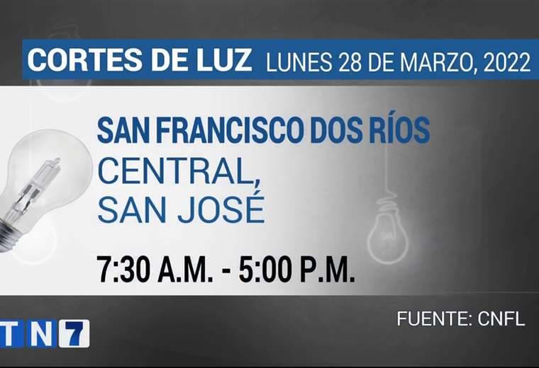 Vecinos de San Francisco de Dos Ríos no tendrán luz este lunes