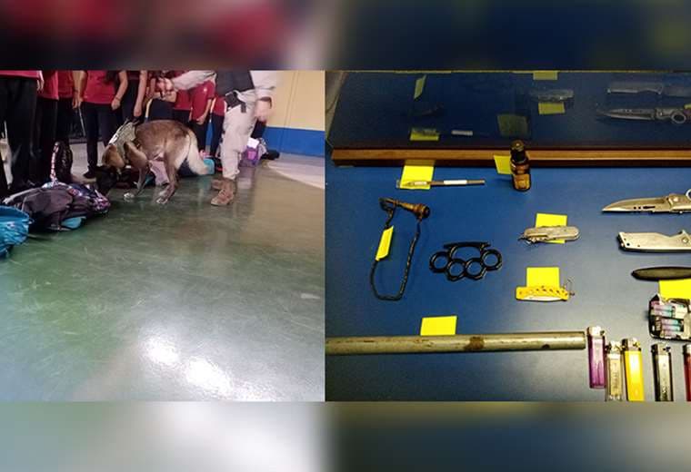 Policía decomisa cigarros, cuchillas y hasta un bisturí en colegio de Alajuela