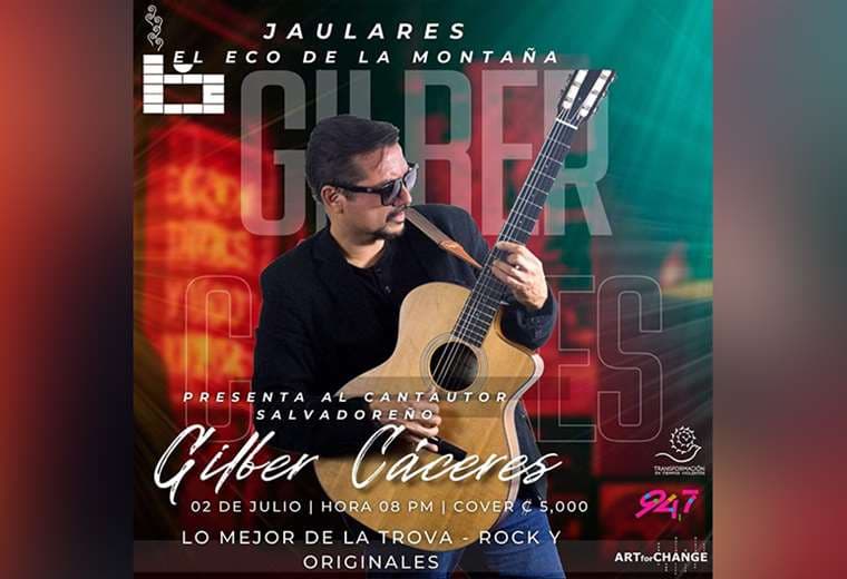 Cantautor salvadoreño Gilber Cáceres dará varios conciertos en el país