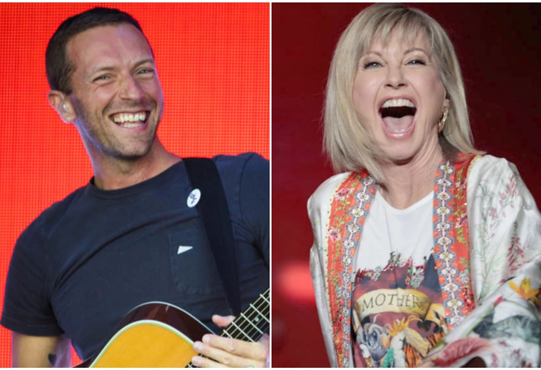 Coldplay vuelve a sorprender en concierto, esta vez con homenaje a Olivia Newton-John