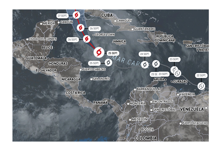 MOPT anuncia cuáles son las zonas de riesgo ante influencia de tormenta tropical Ian