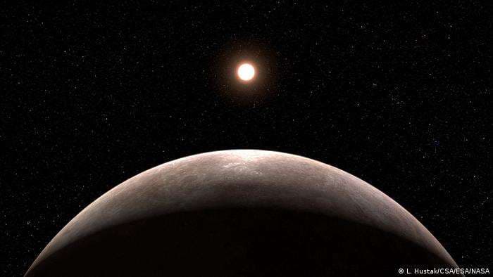 Exoplaneta LHS 475 b y su estrella (Ilustración).