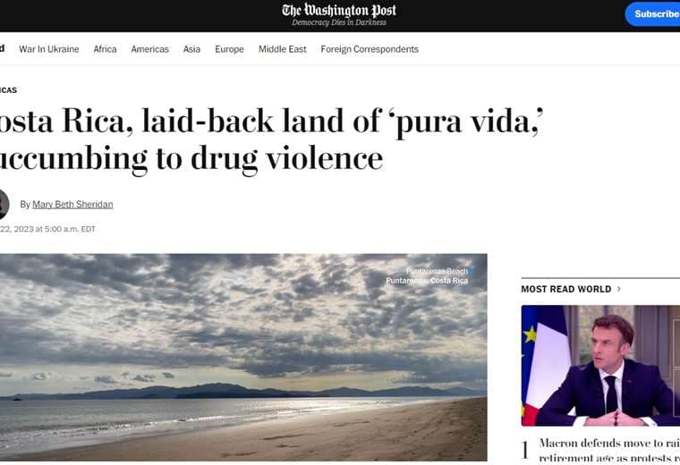 'Washington Post' hace eco de la creciente ola de violencia en Costa Rica