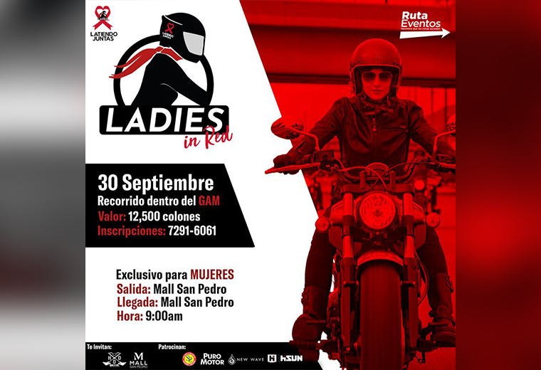 'Ladies in Red': Caravana en moto para crear conciencia sobre salud cardiovascular femenina