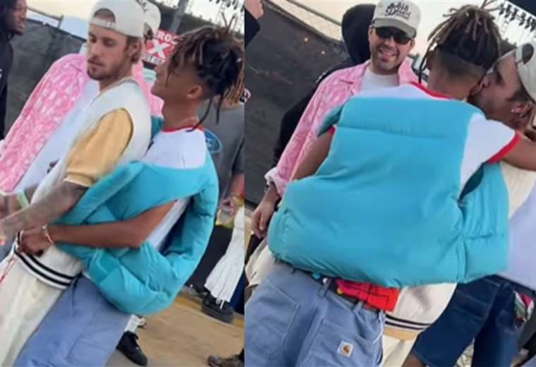 Justin Bieber y Jaden Smith comparten tierno beso de ‘bros’ en Coachella