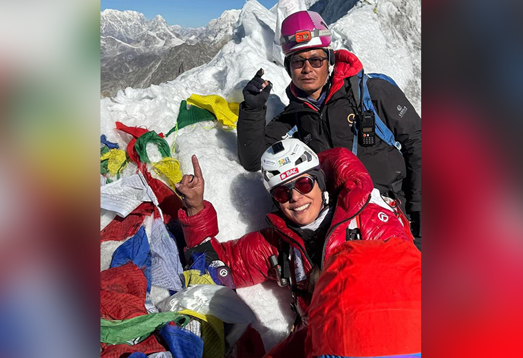 Ligia Madrigal conquistó el Labuche Peak en Nepal