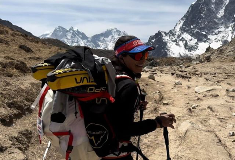 Ligia Madrigal ya está de vuelta en el campo base del Everest tras el Labuche Peak