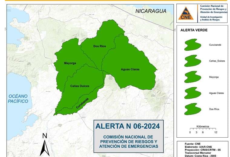 Cinco distritos en alerta verde por actividad del Rincón de la Vieja 