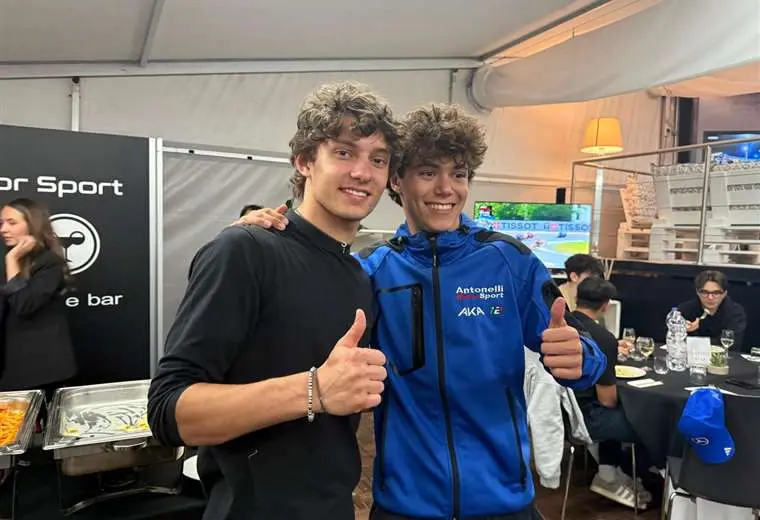 Evan Michelini junto a Andrea Kimi Antonelli. Foto: Cortesía
