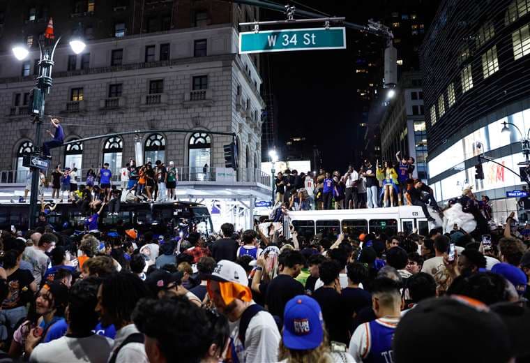 Festejo del título de los Knicks/AFP