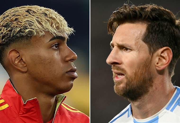 Lionel Messi y Lamine Yamal. AFP